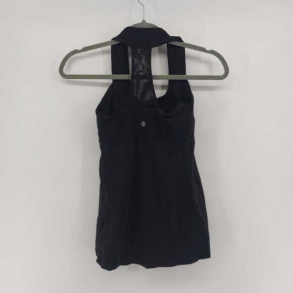 Lululemon Athletica Black Tank Top with Mesh Strap Size 4 - Picture 2 of 5